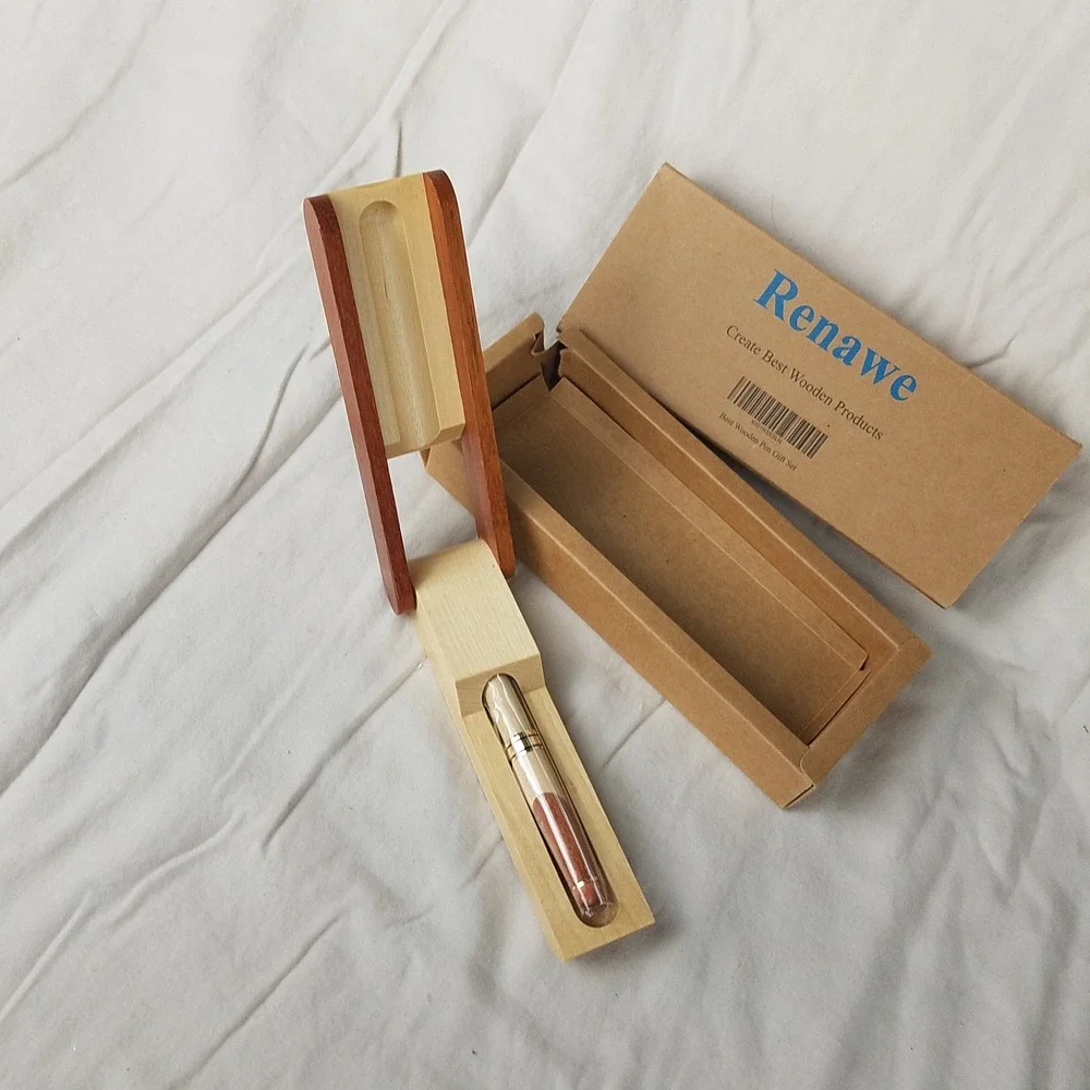 Renawe Wooden Pen Gift Set‎ Brown NEW Handcrafted Two-Tone Case Box Graduation